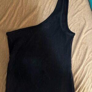 Abercrombie Black One-Shoulder Tank Top